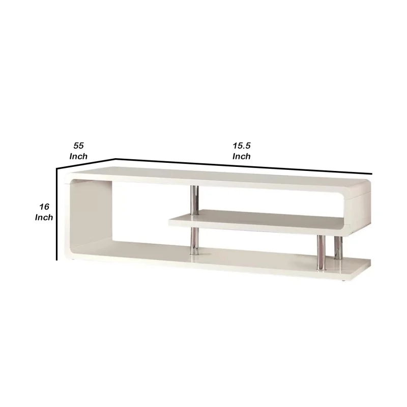 Ninove II Contemporary Style Tv Console , White - Image 4