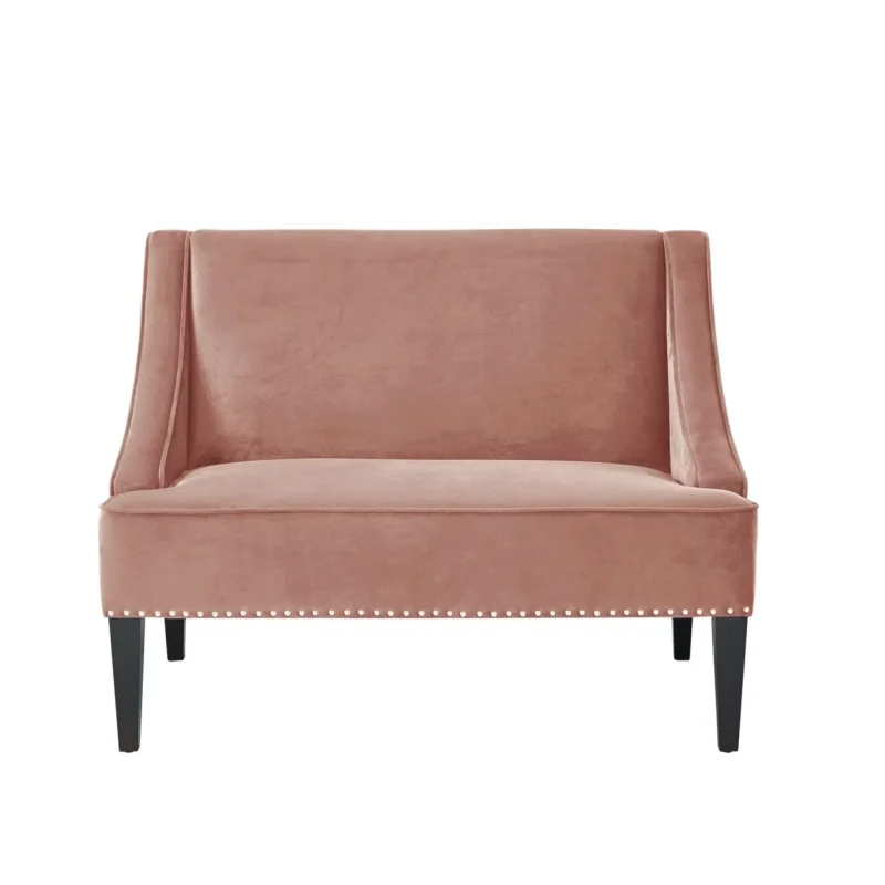 Janessa Velvet Bench - Upholstered with Swoop Arms - Image 4