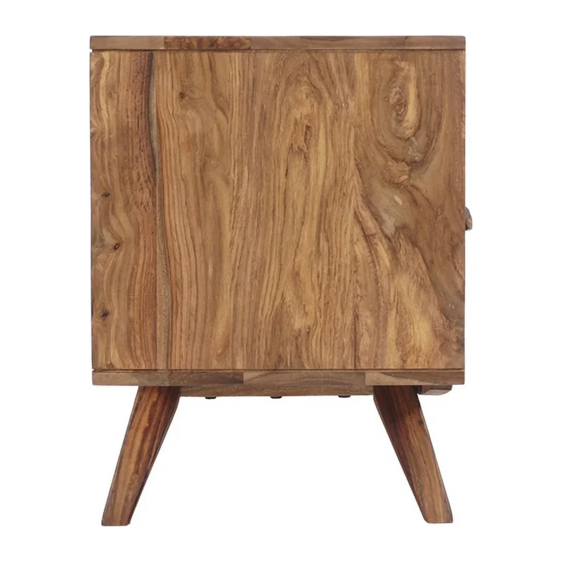 Porter Designs Fusion Solid Sheesham Wood TV Stand - Light Brown - Image 8