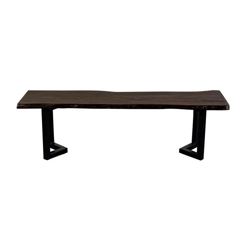 Porter Designs Manzanita Solid Sheesham Wood Dining Bench - Gray - Image 2