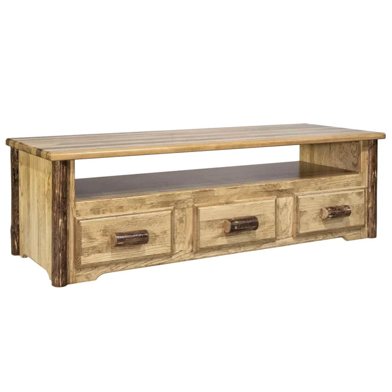 Montana Woodworks Glacier Country Wood Entertainment Center in Brown - Image 3