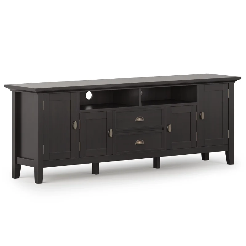Simpli Home Redmond 72"TV Media Stand in Hickory Brown