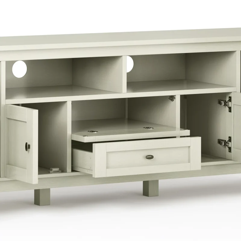 Simpli Home Warm Shaker TV Media Stand in Antique White - Image 10