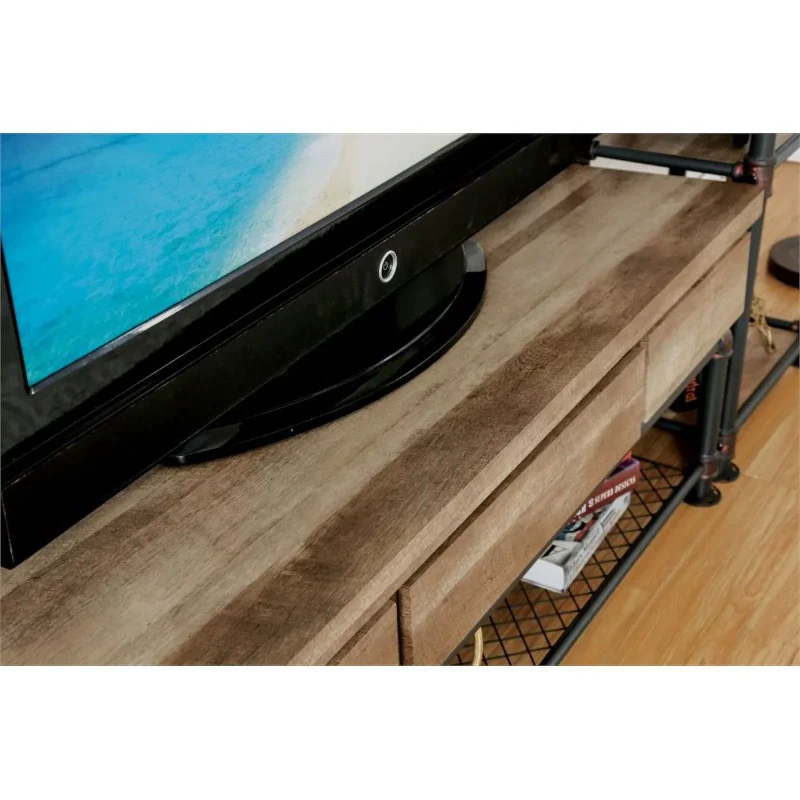 Bowery Hill Industrial 60"TV Stand in Antique Black - Image 2