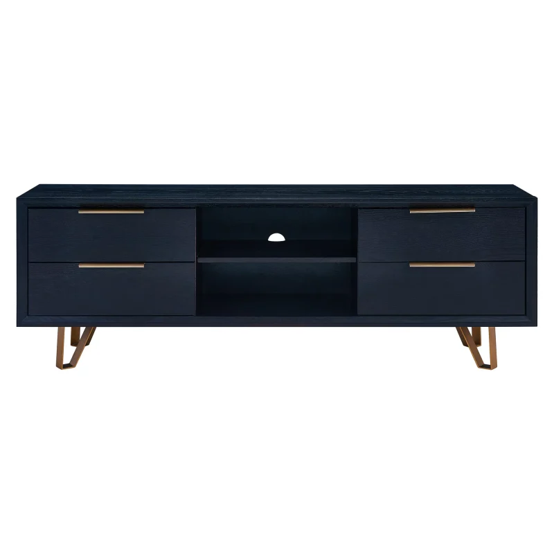 SEI Furniture Malone 63"TV Stand in Ebony - Image 4