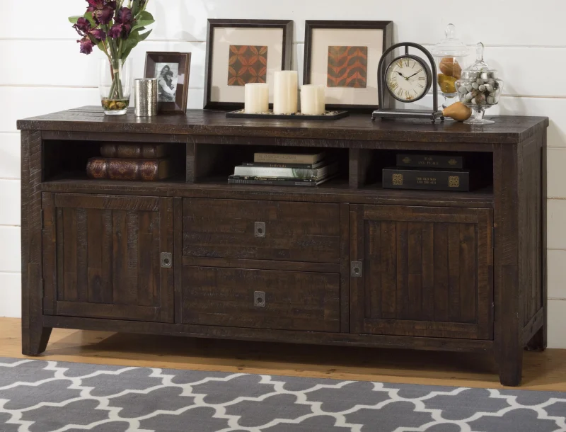Jofran Kona Grove Distressed Rustic Solid Acacia 70"Media Unit