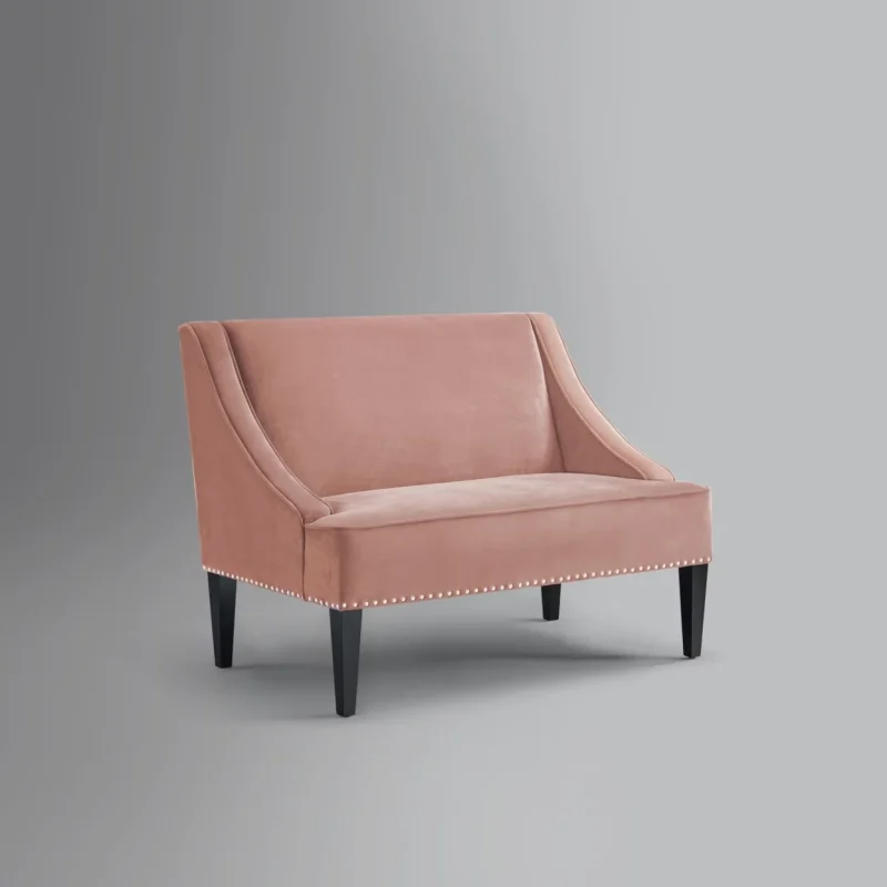 Janessa Velvet Bench - Upholstered with Swoop Arms - Image 5