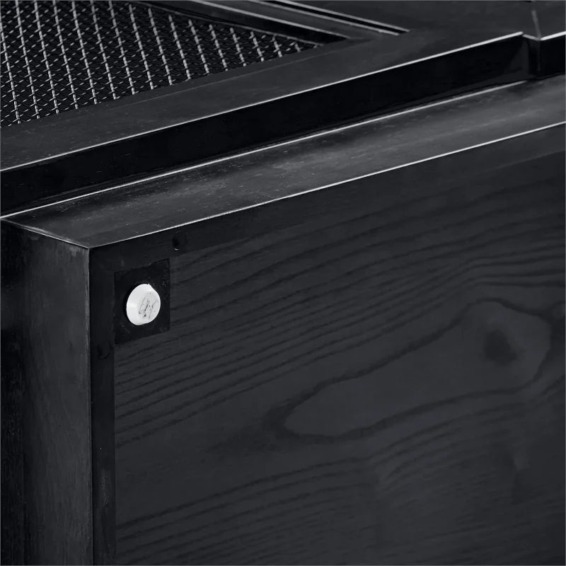 Pemberly Row Modern / Contemporay Wood Media Console in Black - Image 9