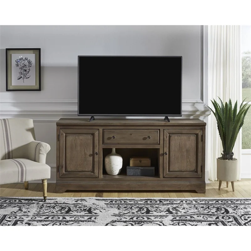 Progressive Furniture Wildfire Wood 68"TV Console In Caramel Brown - Image 3