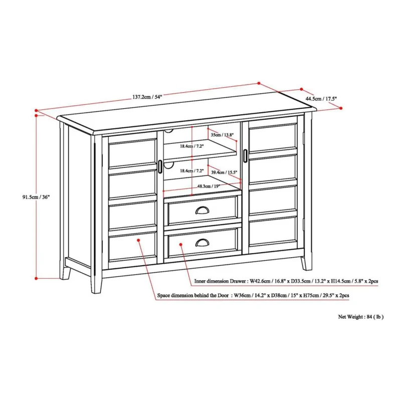 Simpli Home Burlington Tall TV Media Stand - Image 5
