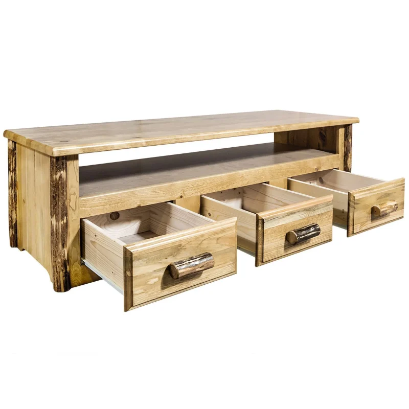 Montana Woodworks Glacier Country Wood Entertainment Center in Brown - Image 4