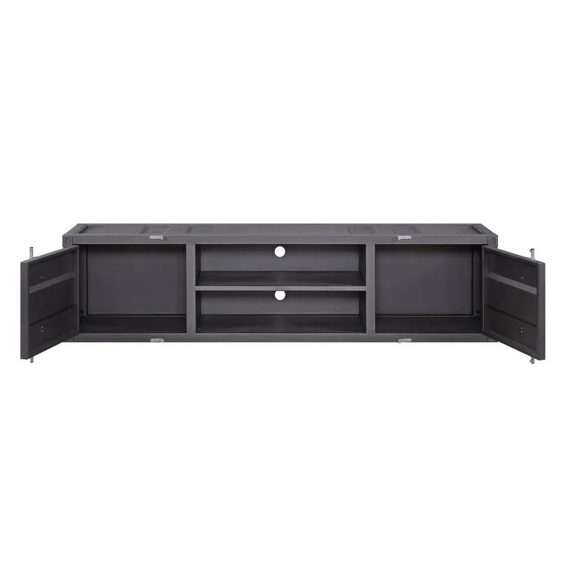 Bowery Hill Contemporary TV Stand with Open Storage in Gunmetal - Image 3