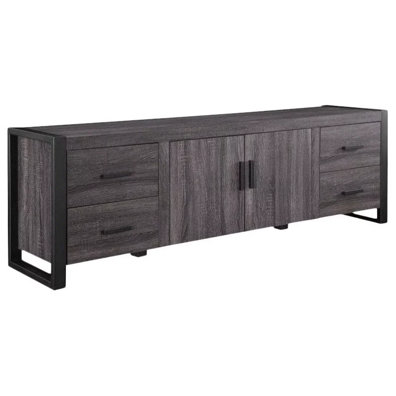 Pemberly Row 70"Modern TV Stand Console in Charcoal Gray - Image 2