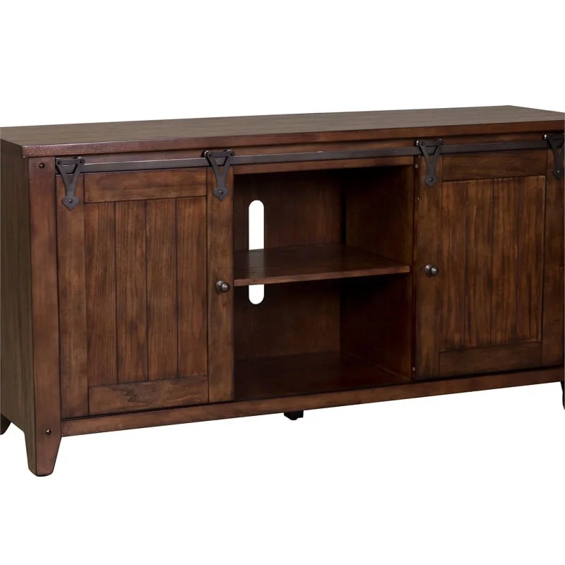 Pemberly Row Traditional Wood TV Console in Espresso - Image 2