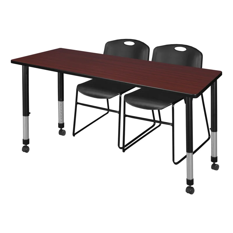 Regency Kee 60"x 24"Height Adjust Mobile Table MT6024MHAPCBK44BK