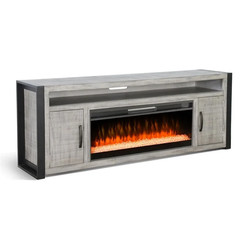Sunny Designs 78"Media Console with Electric Fireplace
