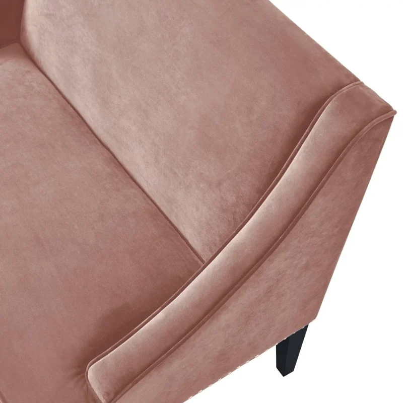 Janessa Velvet Bench - Upholstered with Swoop Arms - Image 7