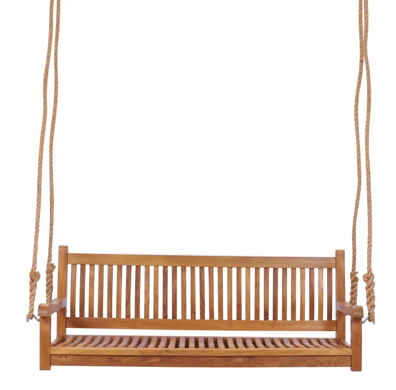Teak Wood Elzas Double Outdoor Patio Swing - Image 3