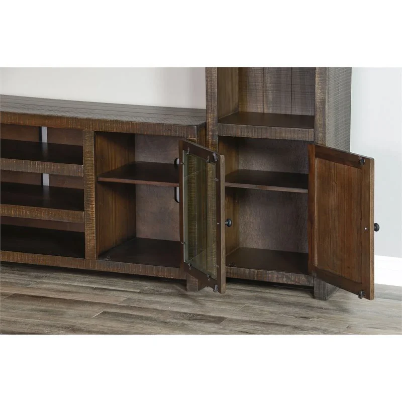 Pemberly Row Transitional 112"Wood Entertainment Wall in Tobacco Leaf - Image 6