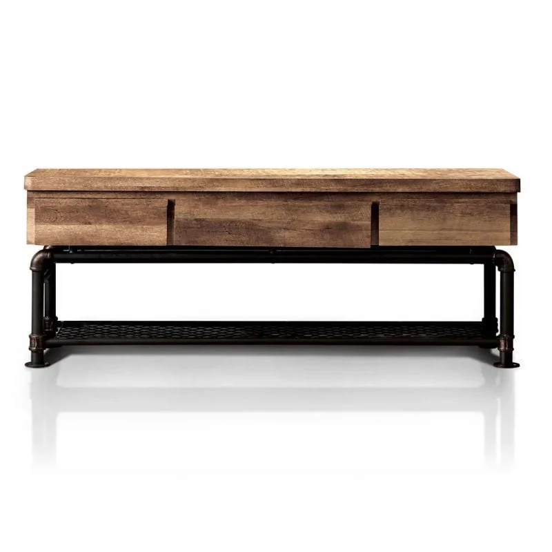 Bowery Hill Industrial 60"TV Stand in Antique Black