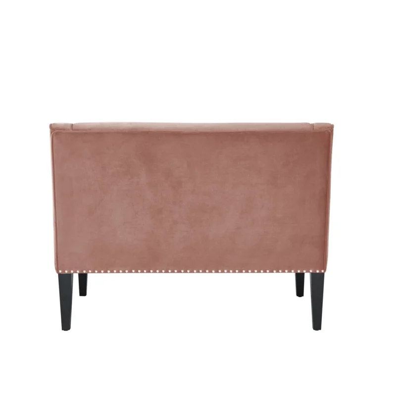 Janessa Velvet Bench - Upholstered with Swoop Arms - Image 8