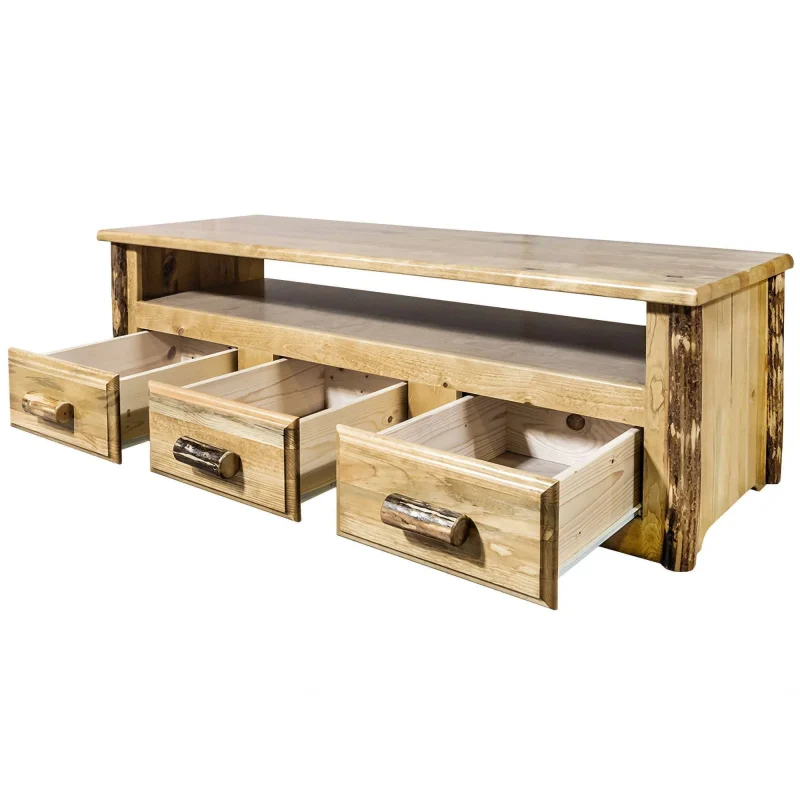 Montana Woodworks Glacier Country Wood Entertainment Center in Brown - Image 6