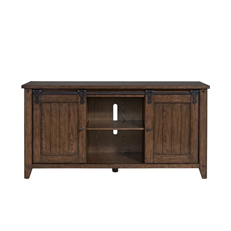 Pemberly Row Traditional Wood TV Console in Espresso - Image 5