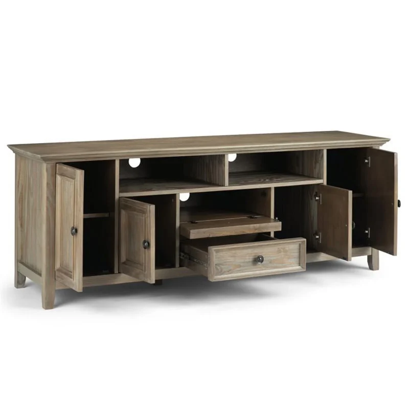 Trent Home Contemporary 72"TV Stand in Distressed Gray - Image 4