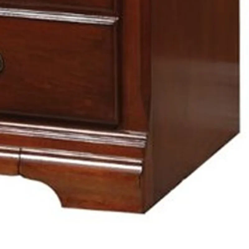 Trendy TV Stand Cherry Brown - Saltoro Sherpi - Image 3