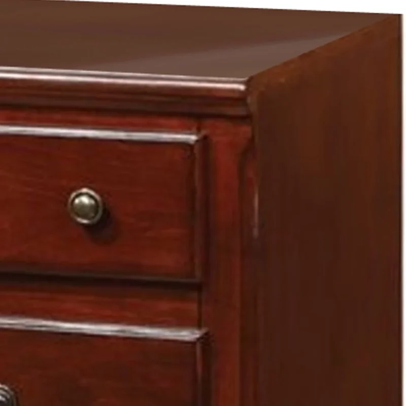 Trendy TV Stand Cherry Brown - Saltoro Sherpi - Image 2