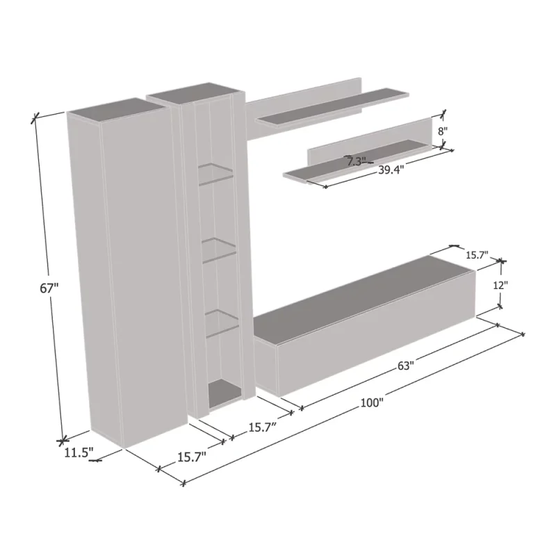 Fly A4 30TV Wall Mounted Floating Modern Entertainment Center - Image 5