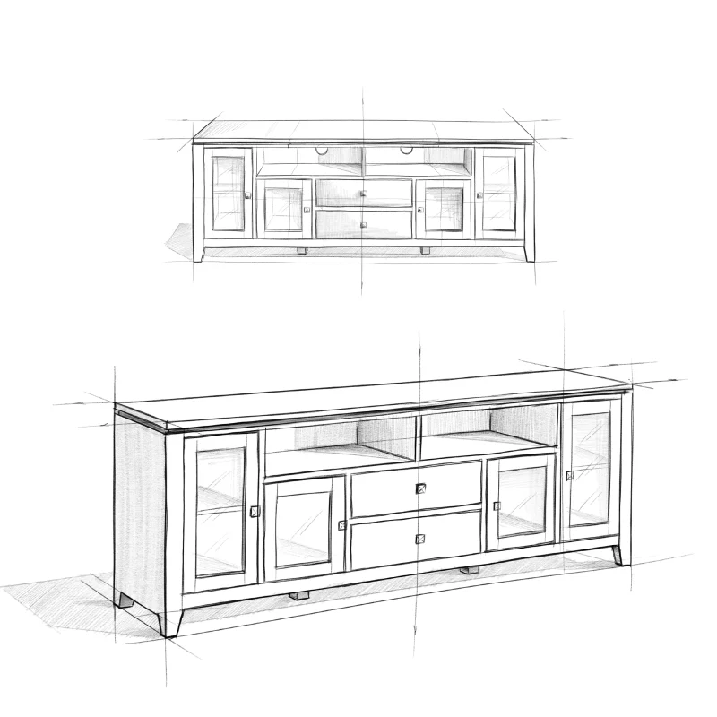 Simpli Home Cosmopolitan Wood TV Media Stand in Black - Image 5