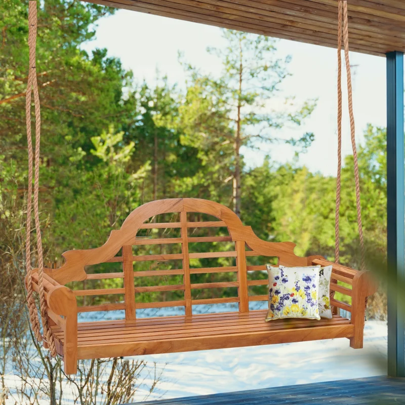 Teak Wood Lutyens Double Outdoor Patio Swing