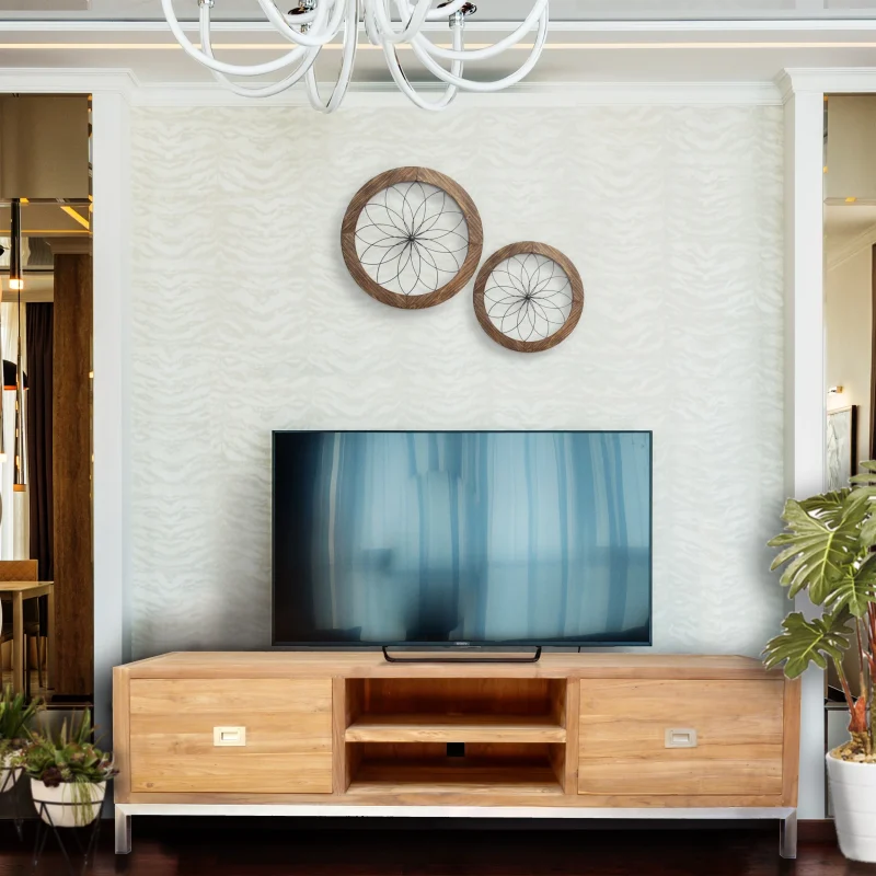 Recycled Teak Wood Stella Media Center with 2 Drawers