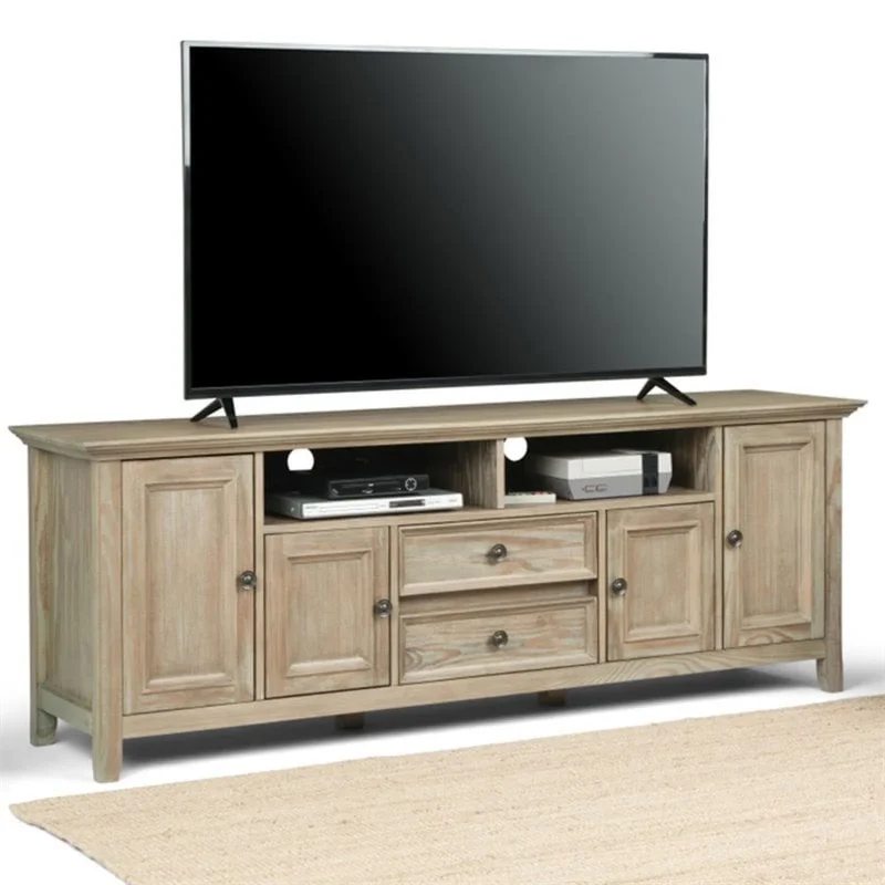 Trent Home Contemporary 72"TV Stand in Distressed Gray - Image 2
