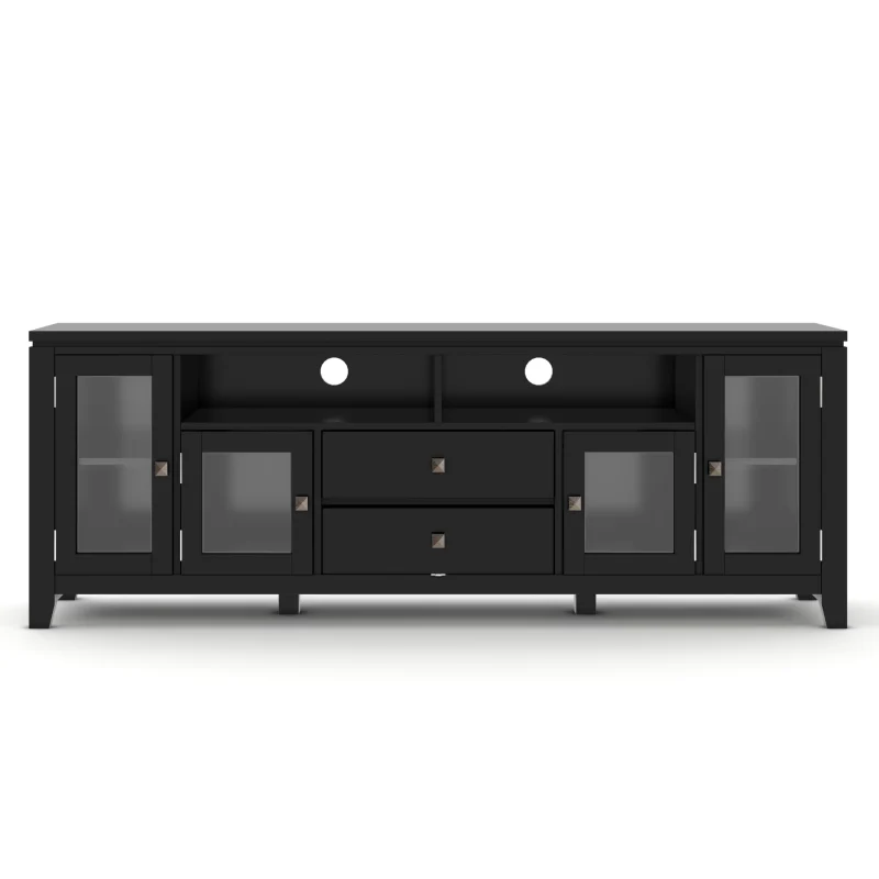 Simpli Home Cosmopolitan Wood TV Media Stand in Black - Image 10