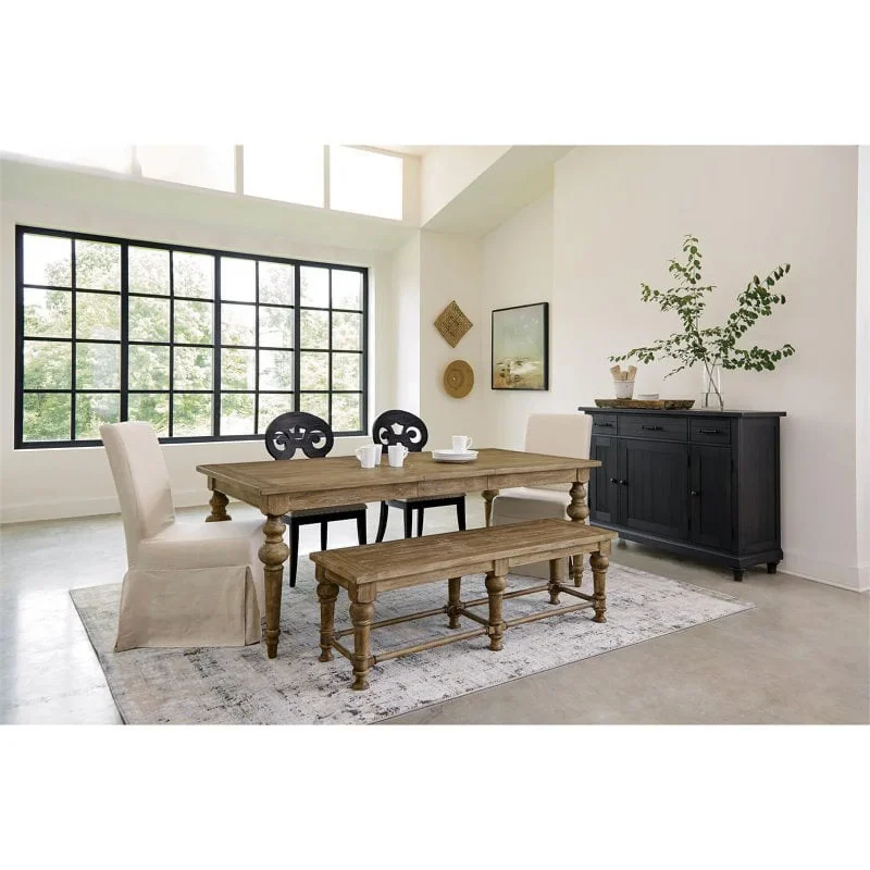 Riverside Furniture Sonora Wood Dining Bench in Snowy Desert Brown - Image 4
