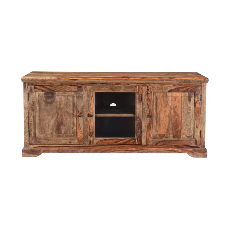 Porter Designs Taos Solid Sheesham Wood TV Stand - Brown - Image 2