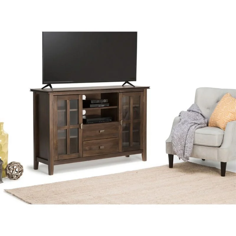 Pemberly Row 53"Tall TV Stand in Natural Aged Brown - Image 2
