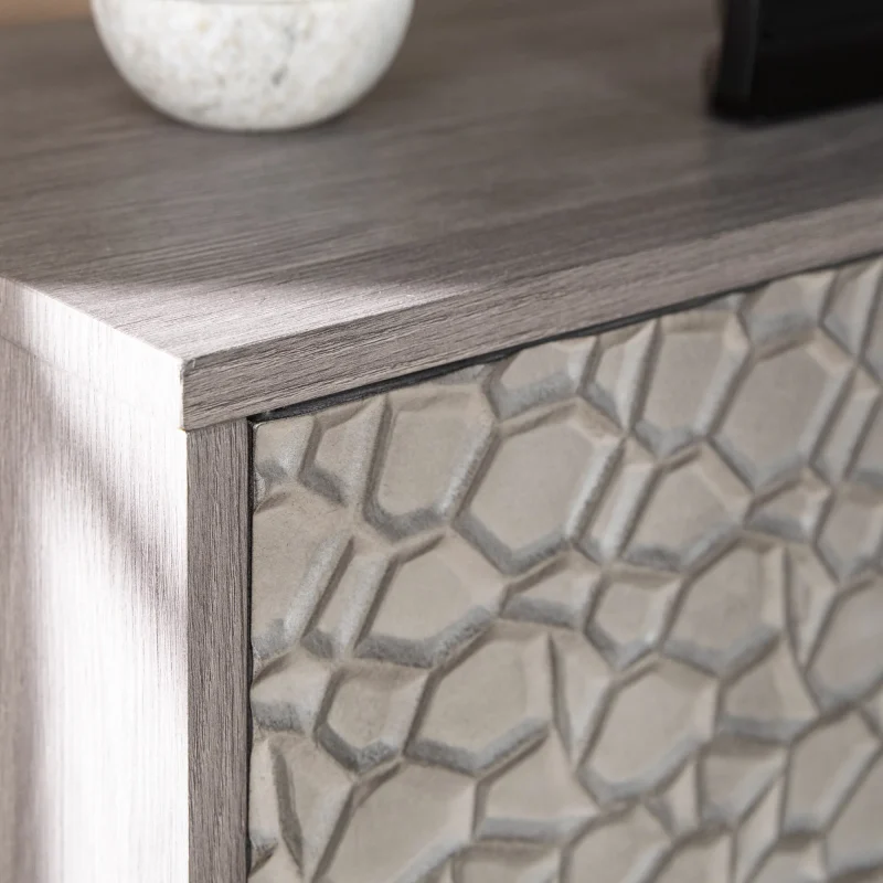 Hollesborne Electric Fireplace with Media Storage in Gray/Gunmetal Gray - Image 2