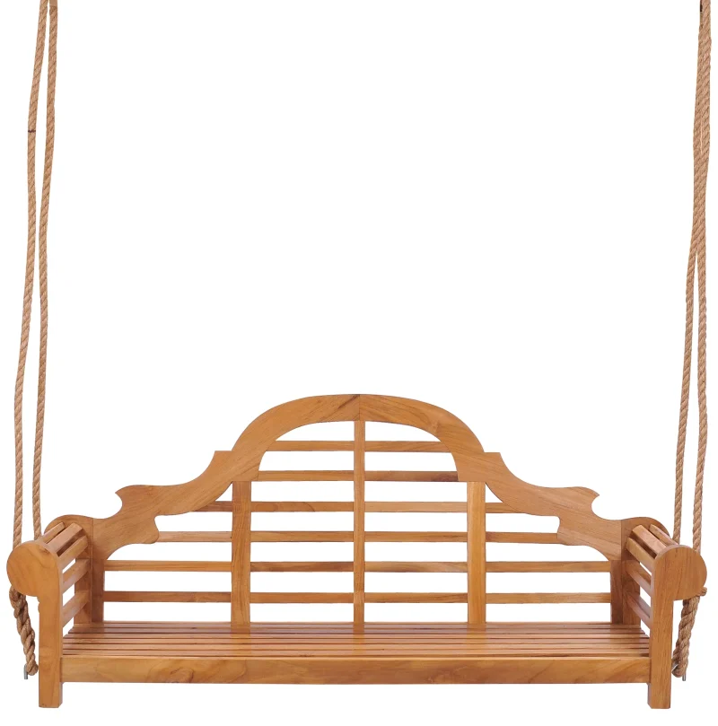 Teak Wood Lutyens Double Outdoor Patio Swing - Image 3