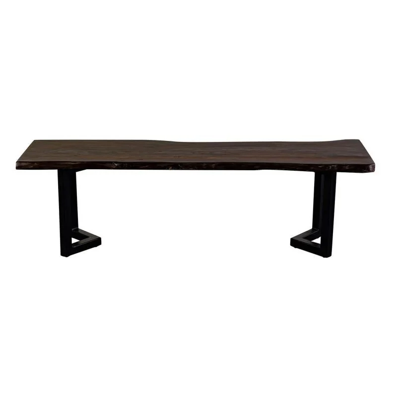 Porter Designs Manzanita Solid Sheesham Wood Dining Bench - Gray - Image 4