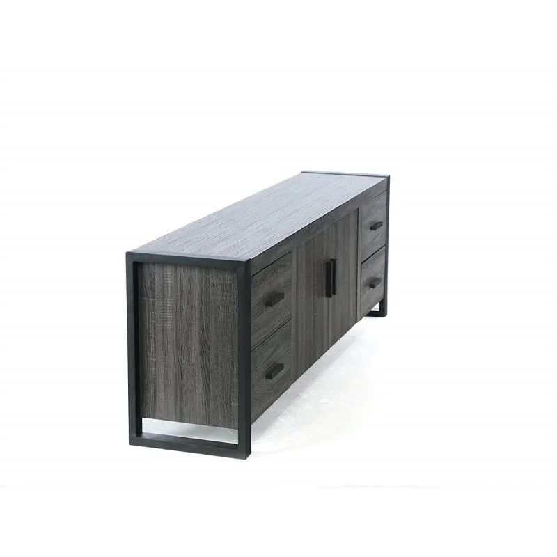 Pemberly Row 70"Modern TV Stand Console in Charcoal Gray - Image 4
