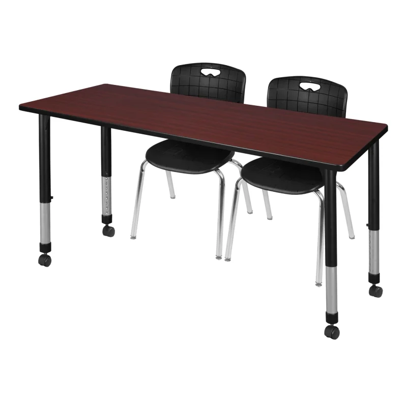 Regency Kee 60"x 24"Height Adjust Mobile Table MT6024MHAPCBK40BK