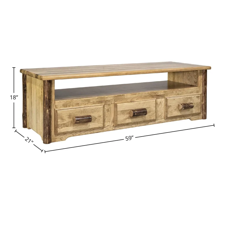 Montana Woodworks Glacier Country Wood Entertainment Center in Brown - Image 2