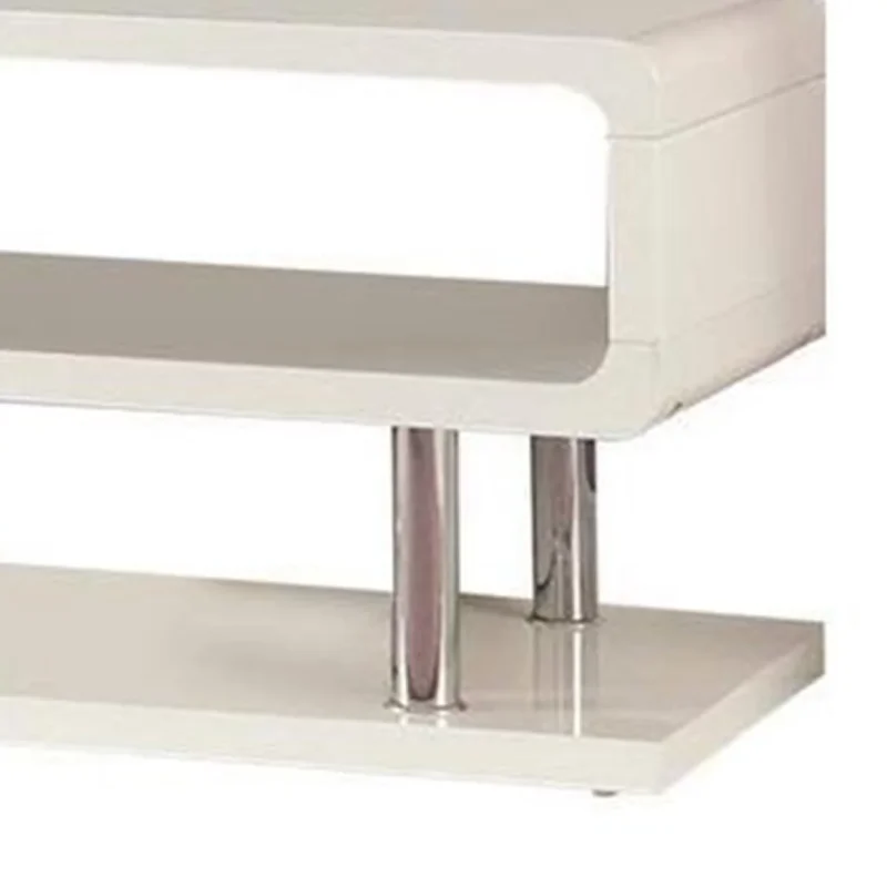 Ninove II Contemporary Style Tv Console  White - Saltoro Sherpi - Image 4