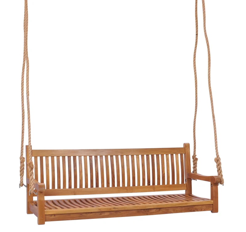 Teak Wood Elzas Double Outdoor Patio Swing - Image 4