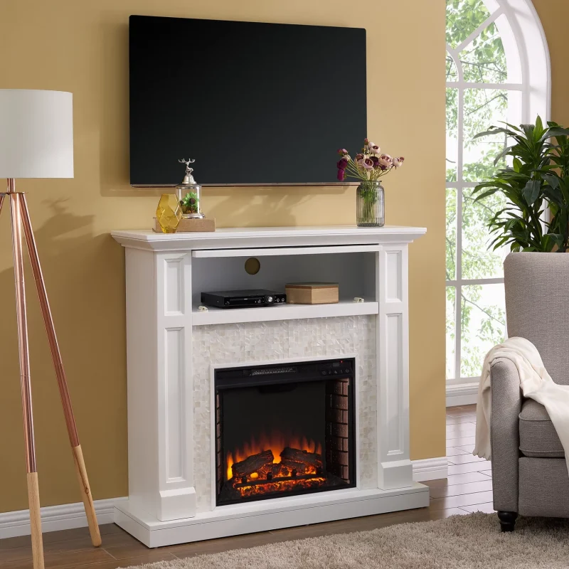 SEI Nobleman Tiled Media Fireplace Console