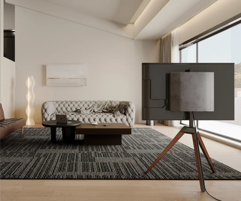 Serana TV Stand - Ivory White & Teak Brown - Image 3