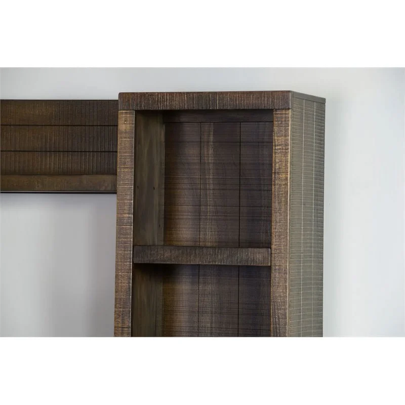 Pemberly Row Transitional 112"Wood Entertainment Wall in Tobacco Leaf - Image 5